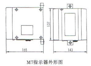 金屬管浮子流量計(jì)M7指示器外形圖 width=